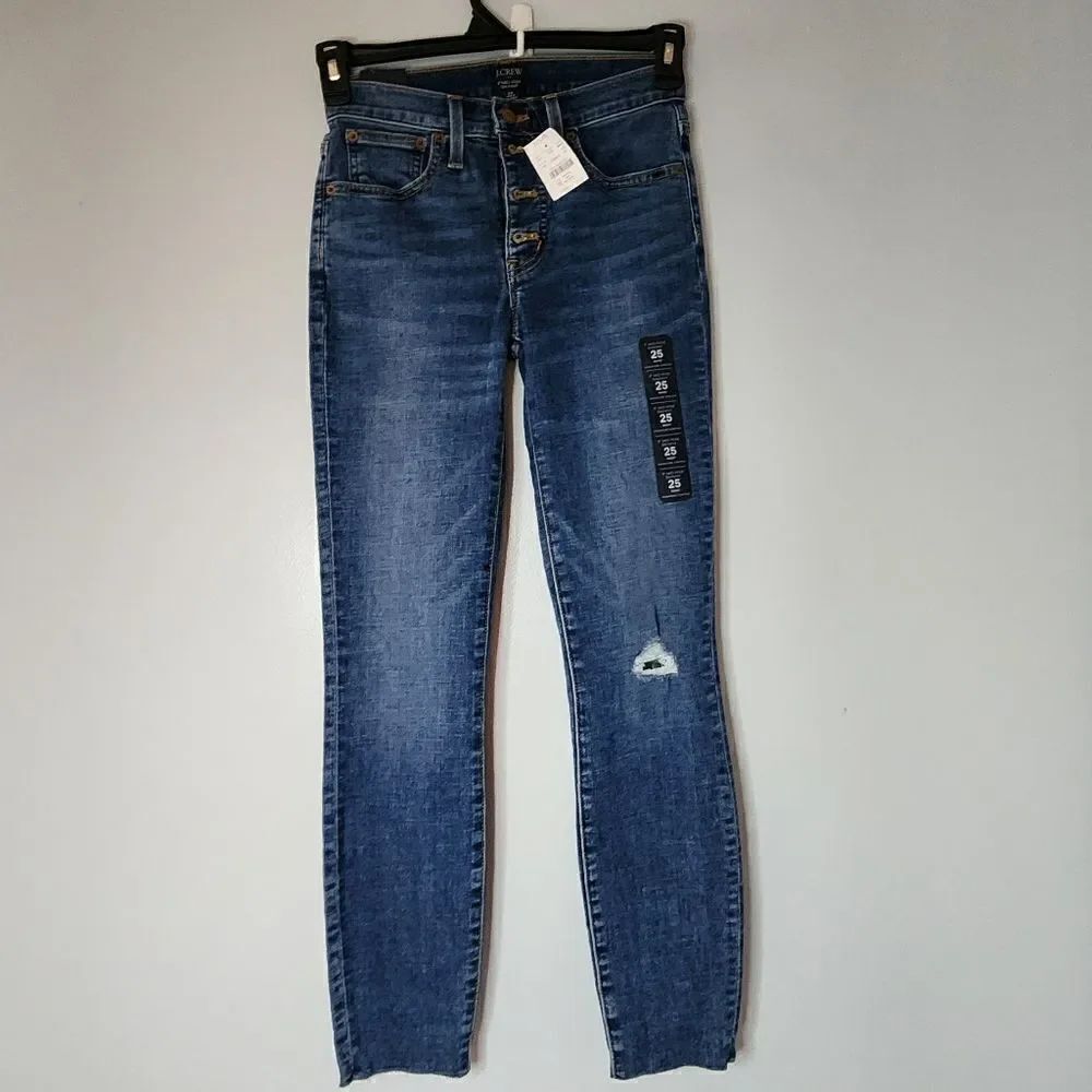 J Crew Women's 9" Mid Rise Skinny Jeans Signature Stretch Size 25 Dark Wash NWT